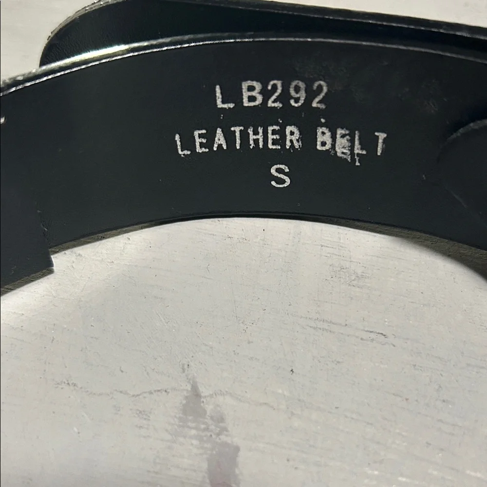 Black Leather & Polished Chrome Bondage Style Women’s Belt, Size Small - Picture 2 of 7